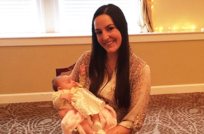 Jess and a baby